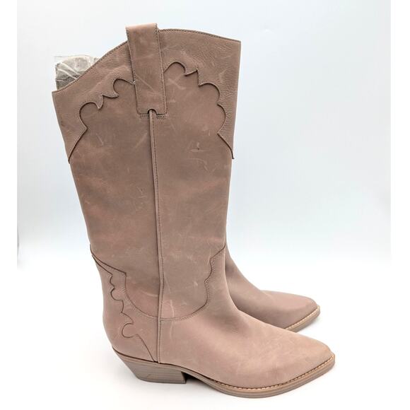 Marc Fisher Hilaria Pointed Toe Western Boots Women's Taupe Size US7.5M EU38 - Picture 4 of 13